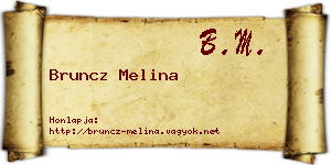 Bruncz Melina névjegykártya